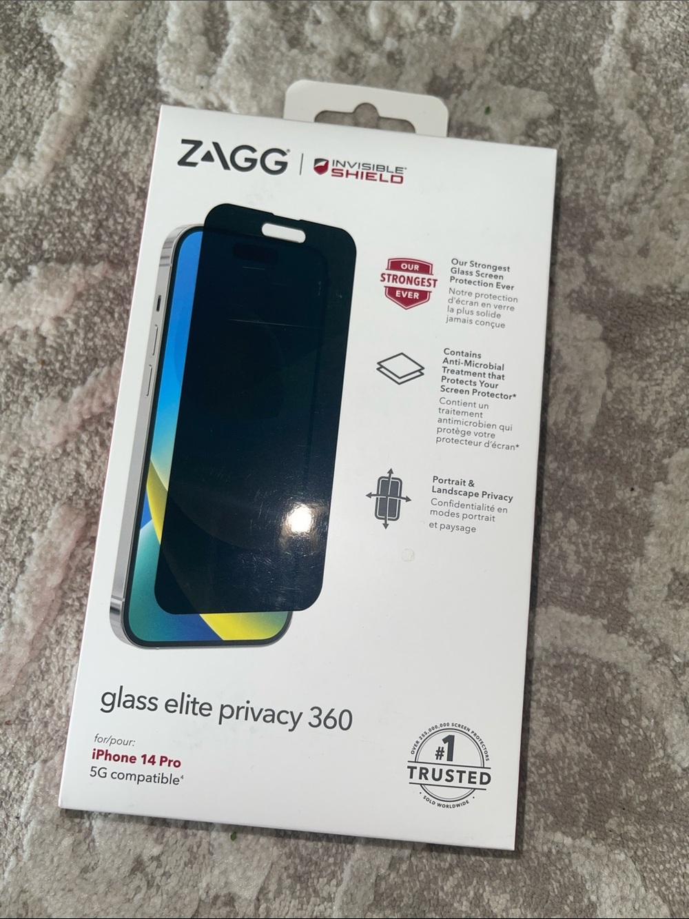NEW Zagg Glass Elite Privacy 360 iPhone 14 Pro Screen Protector